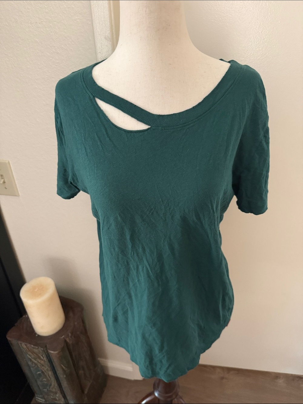 N:Philanthropy Women’s Short Sleeve Cutout Tee in Teal